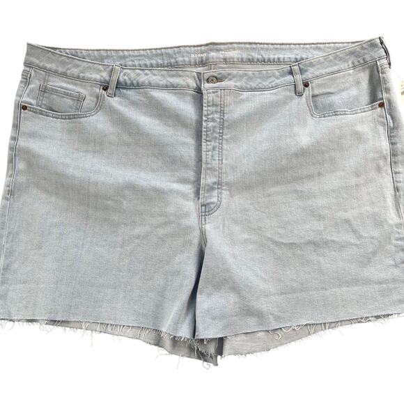 Old Navy Shorts Womens Plus 30 Light Wash OG Straight High Rise Button Fly - Picture 1 of 15
